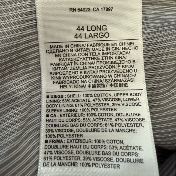 Banana Republic 100% Cotton Tailored Fit Gray Blazer Jacket Men’s Size 44L - Picture 3 of 13